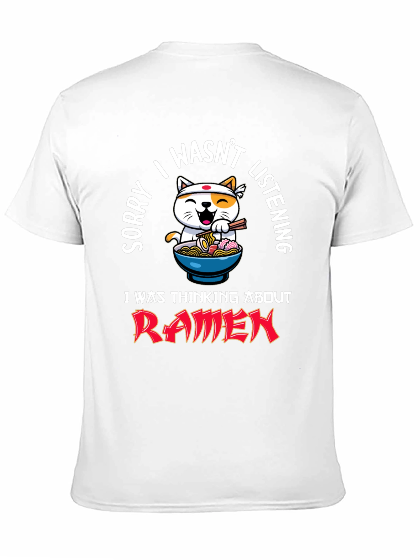 Ramen Cat Graphic Tee - Funny Mens Black T-Shirt