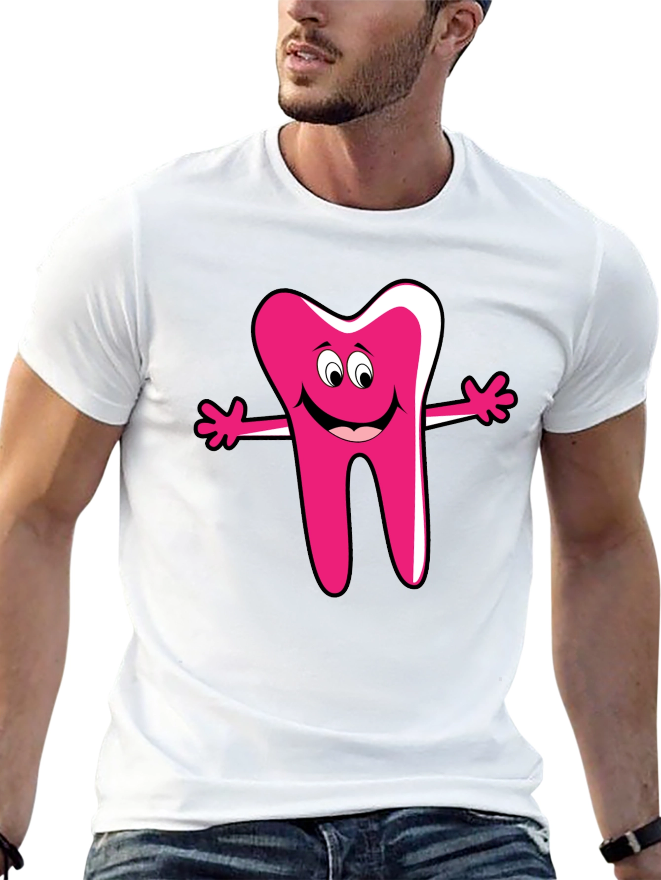 Funny Cartoon Tooth Graphic T-Shirt