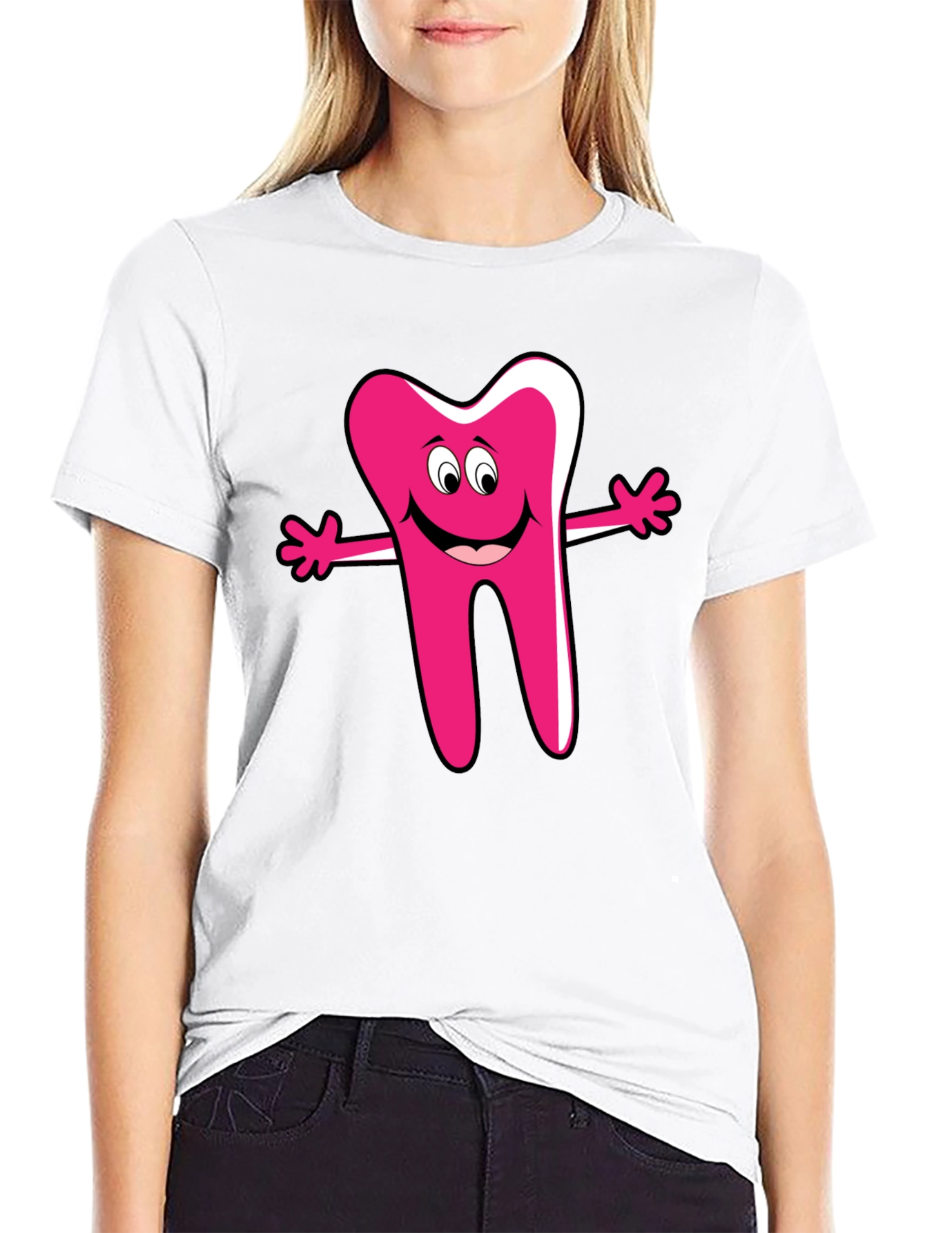 Funny Cartoon Tooth Graphic T-Shirt