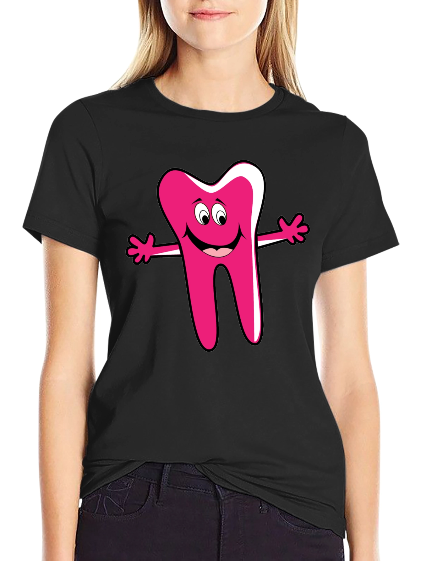 Funny Cartoon Tooth Graphic T-Shirt