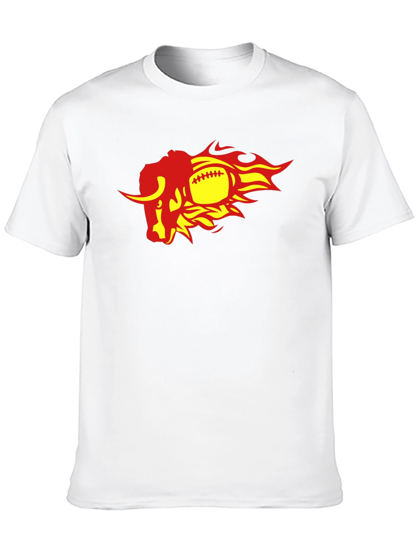 Fiery Bull Football Graphic Tee