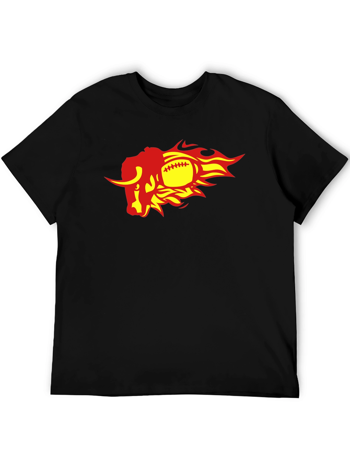 Fiery Bull Football Graphic Tee
