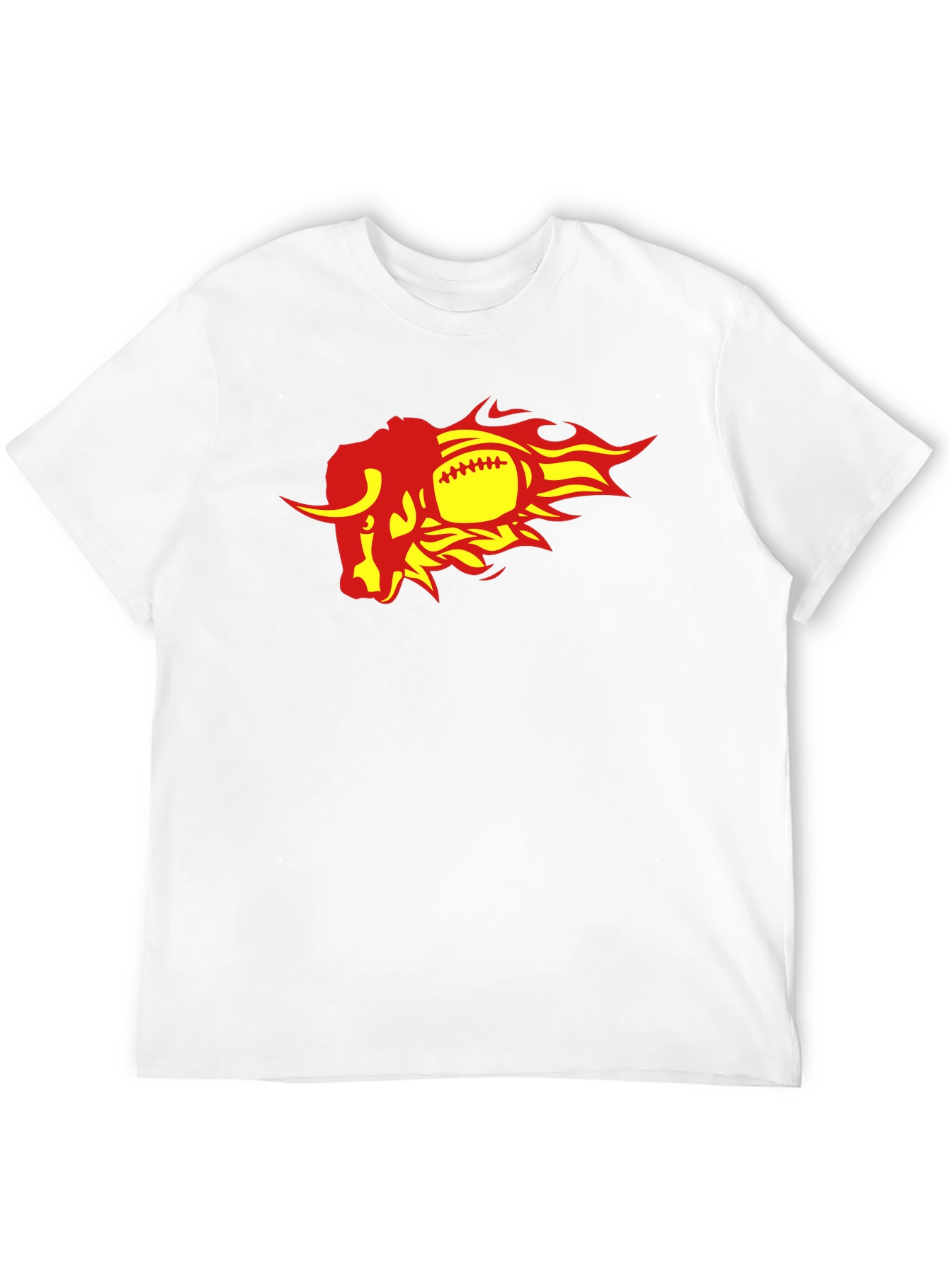 Fiery Bull Football Graphic Tee