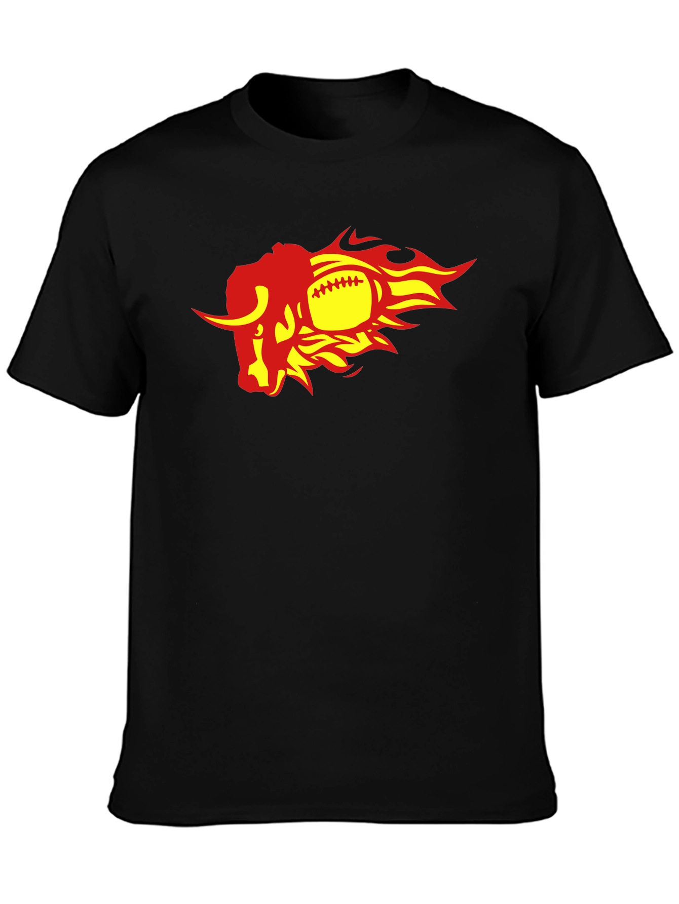 Fiery Bull Football Graphic Tee