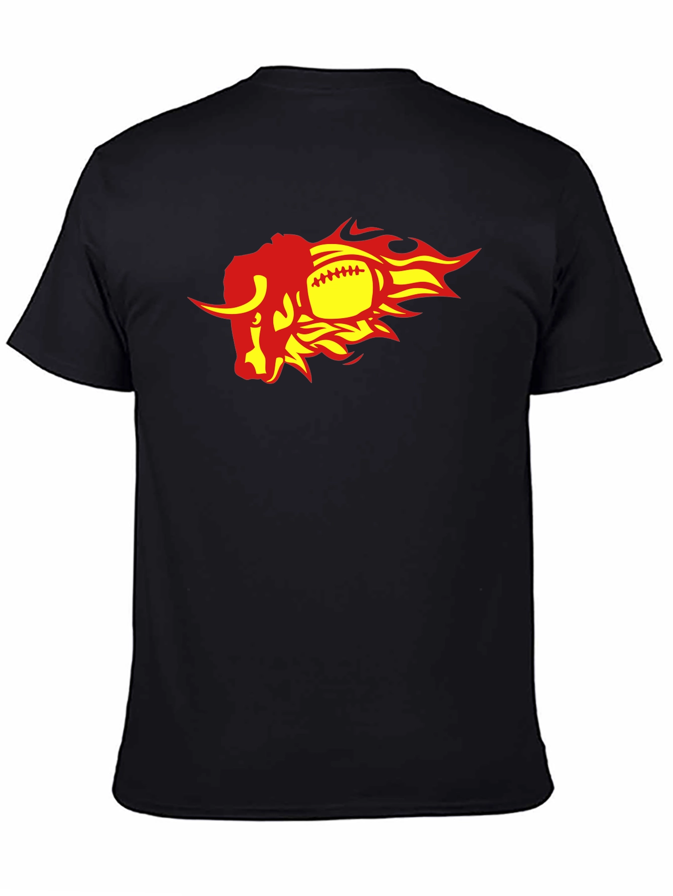 Fiery Bull Football Graphic Tee