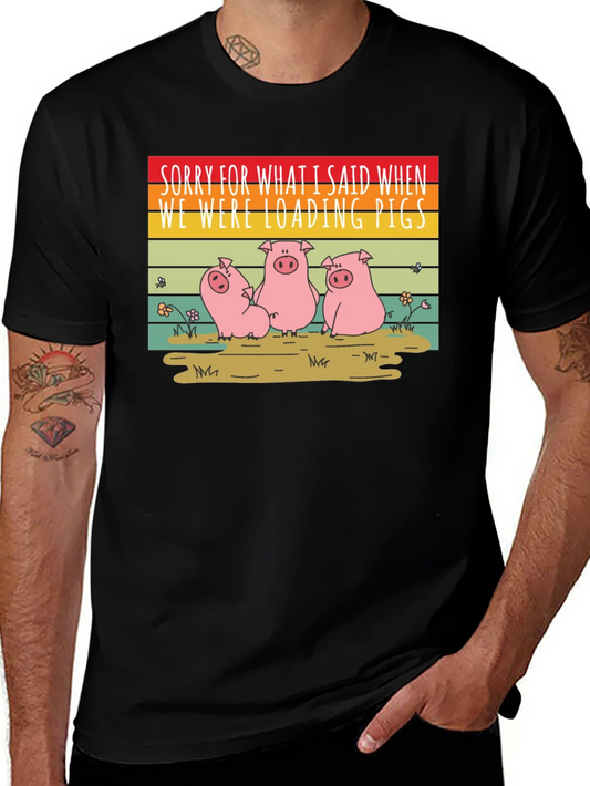 Funny Pig T-Shirt - Sorry Loading Pigs Quote