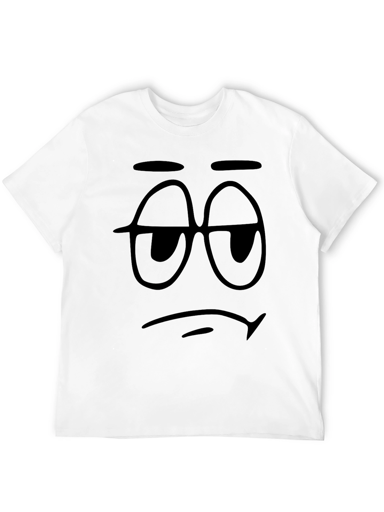 Mens Black Graphic Tee - Sleepy Face Design