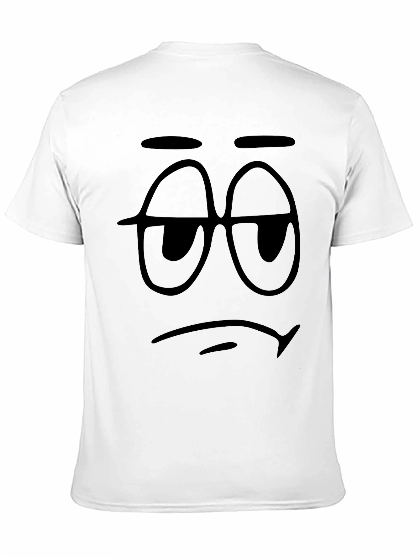 Mens Black Graphic Tee - Sleepy Face Design