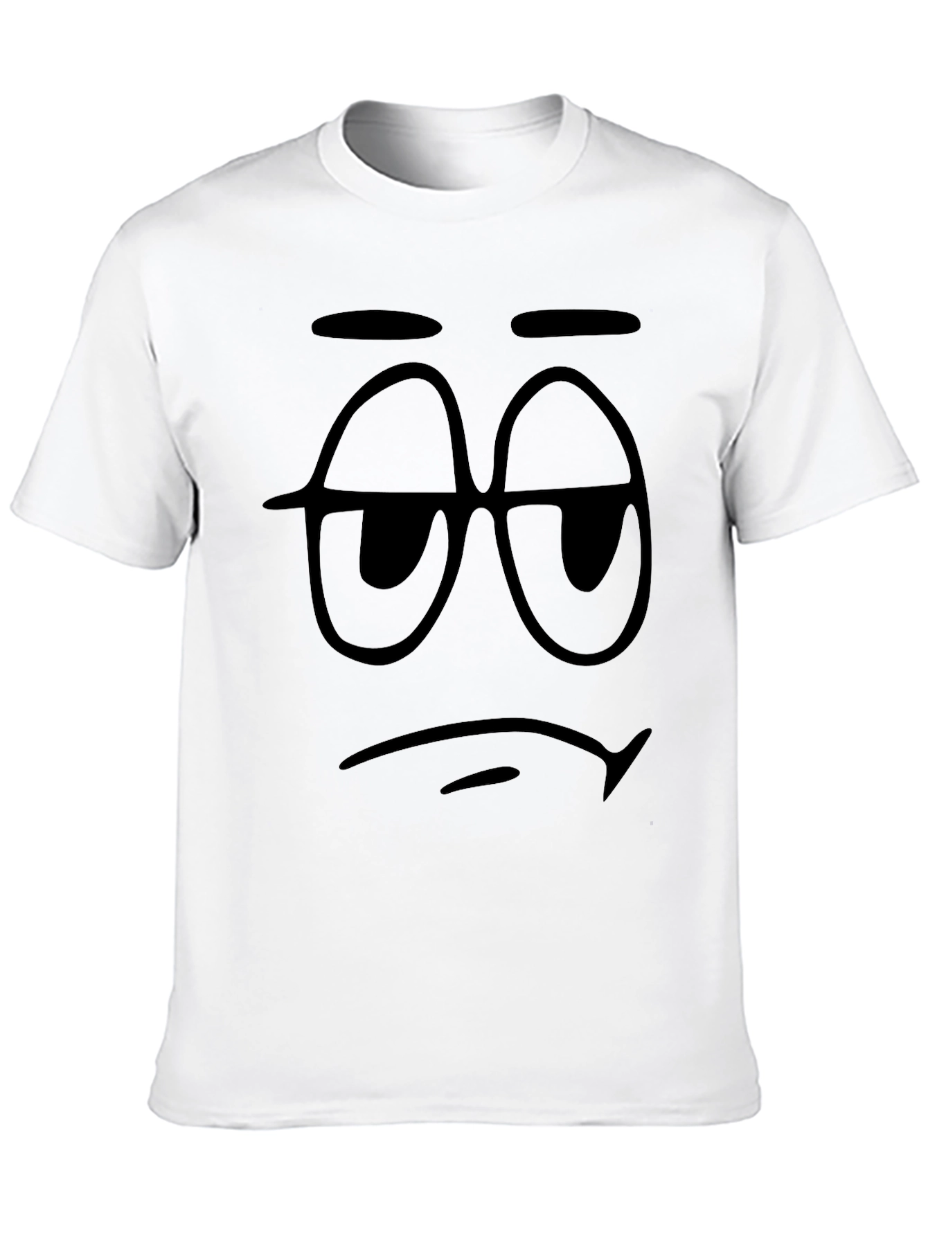 Mens Black Graphic Tee - Sleepy Face Design