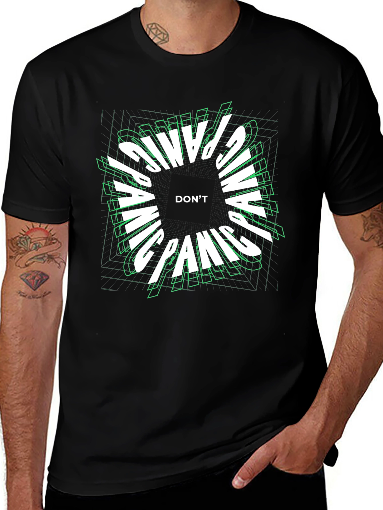 Dont Panic Graphic Tee - Black T-Shirt