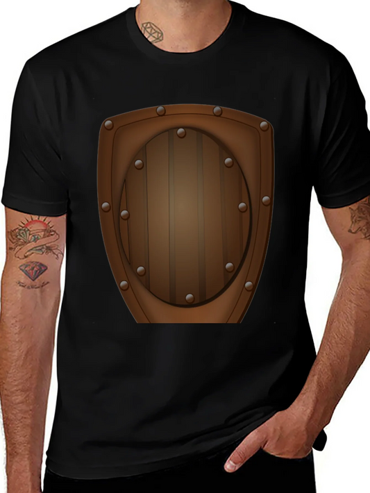 Novelty Wooden Shield Graphic Tee - Black