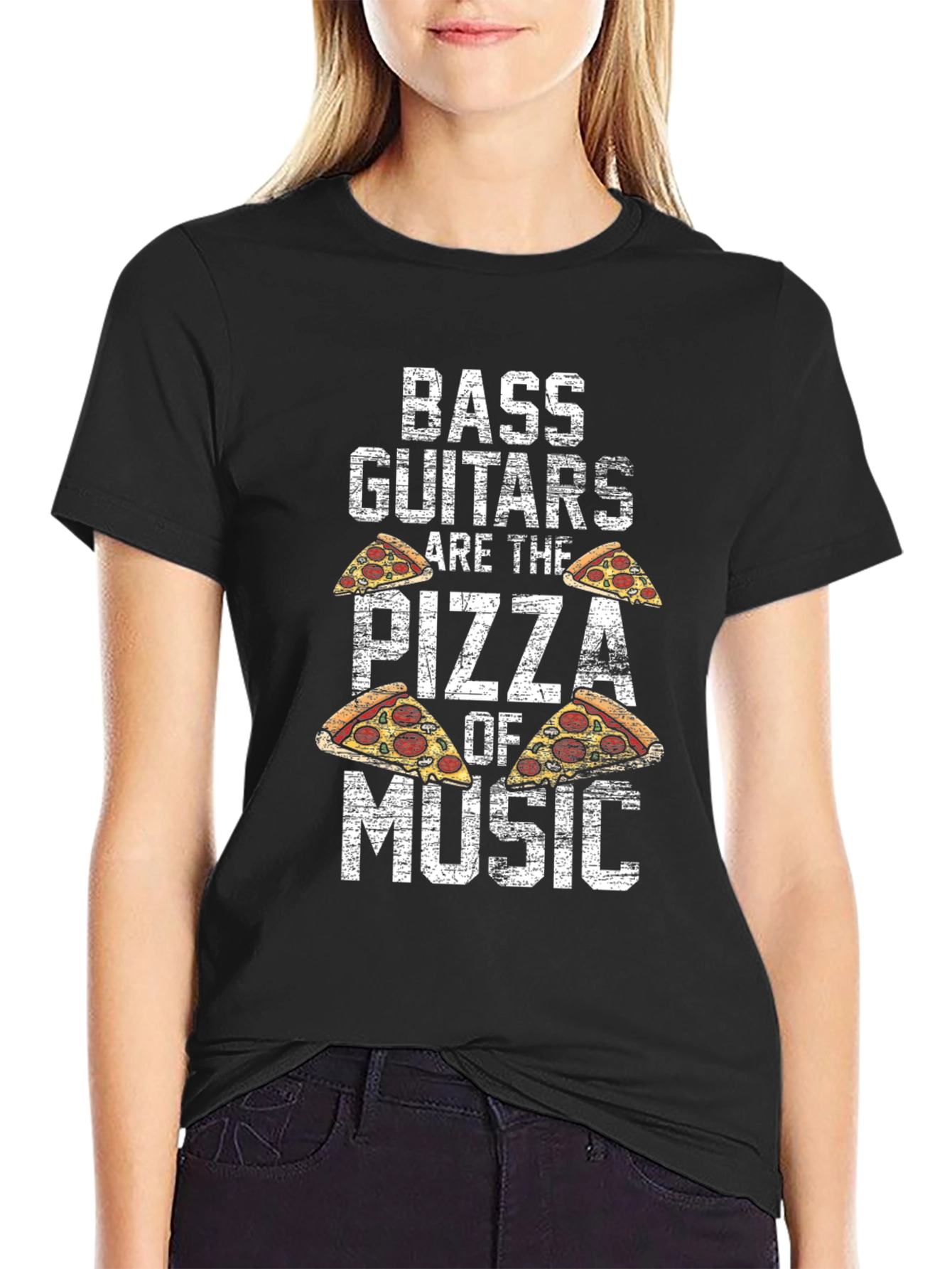 Bass Guitars are the Pizza of Music T-Shirt