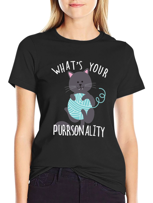 Funny Cat Purrsonality T-Shirt - Novelty Tee