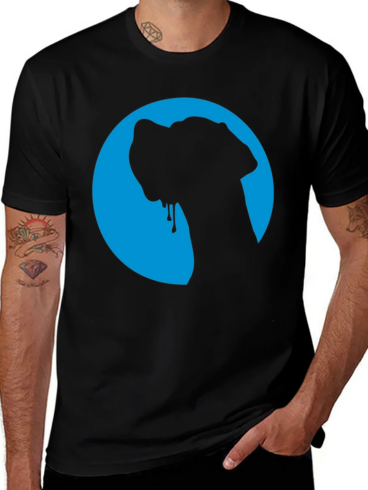 Dog Silhouette Graphic Tee - Cool Blue Moon Design