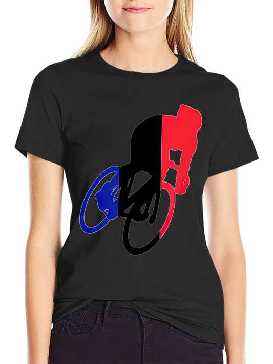 Cycling Silhouette Graphic Tee - Sporty Black T-Shirt