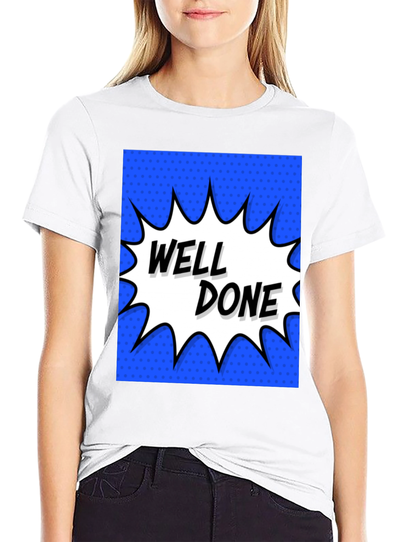Well Done Comic Style Black Tee