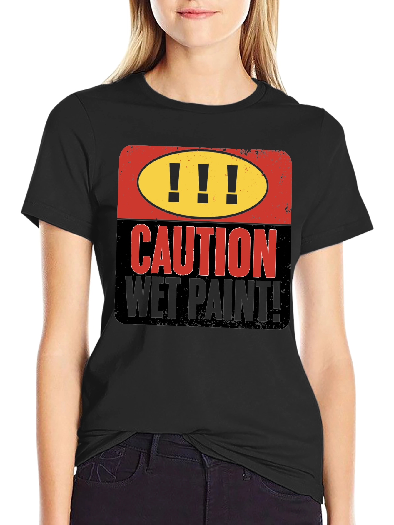 Caution Wet Paint Graphic T-Shirt
