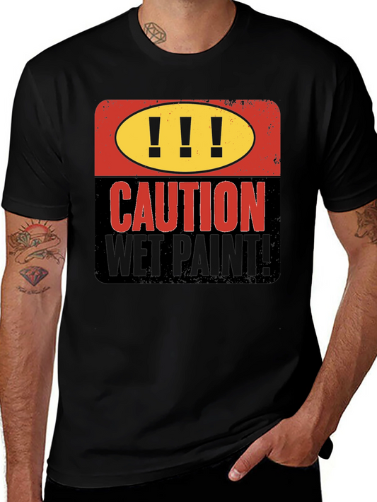 Caution Wet Paint Graphic T-Shirt