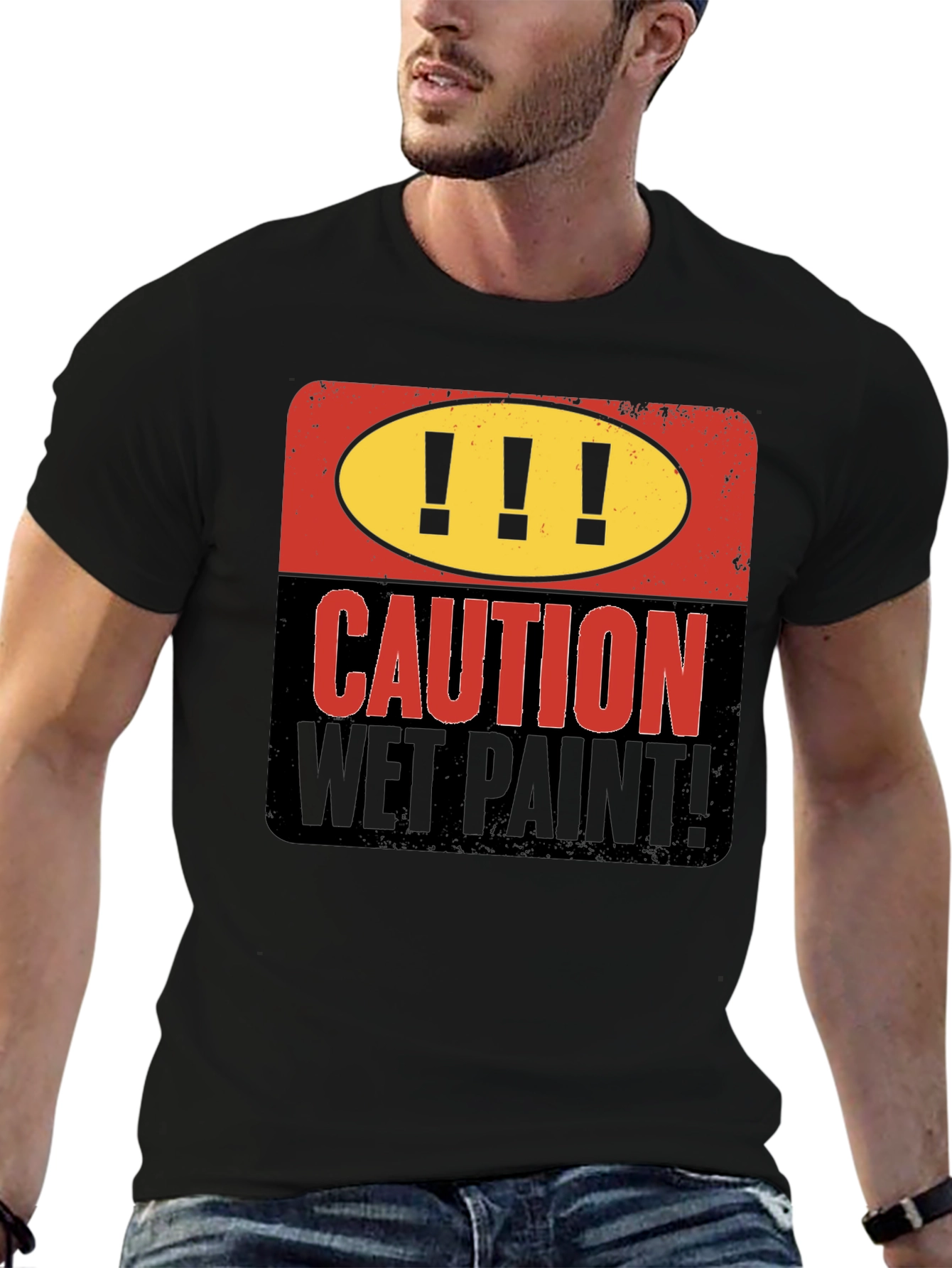 Caution Wet Paint Graphic T-Shirt