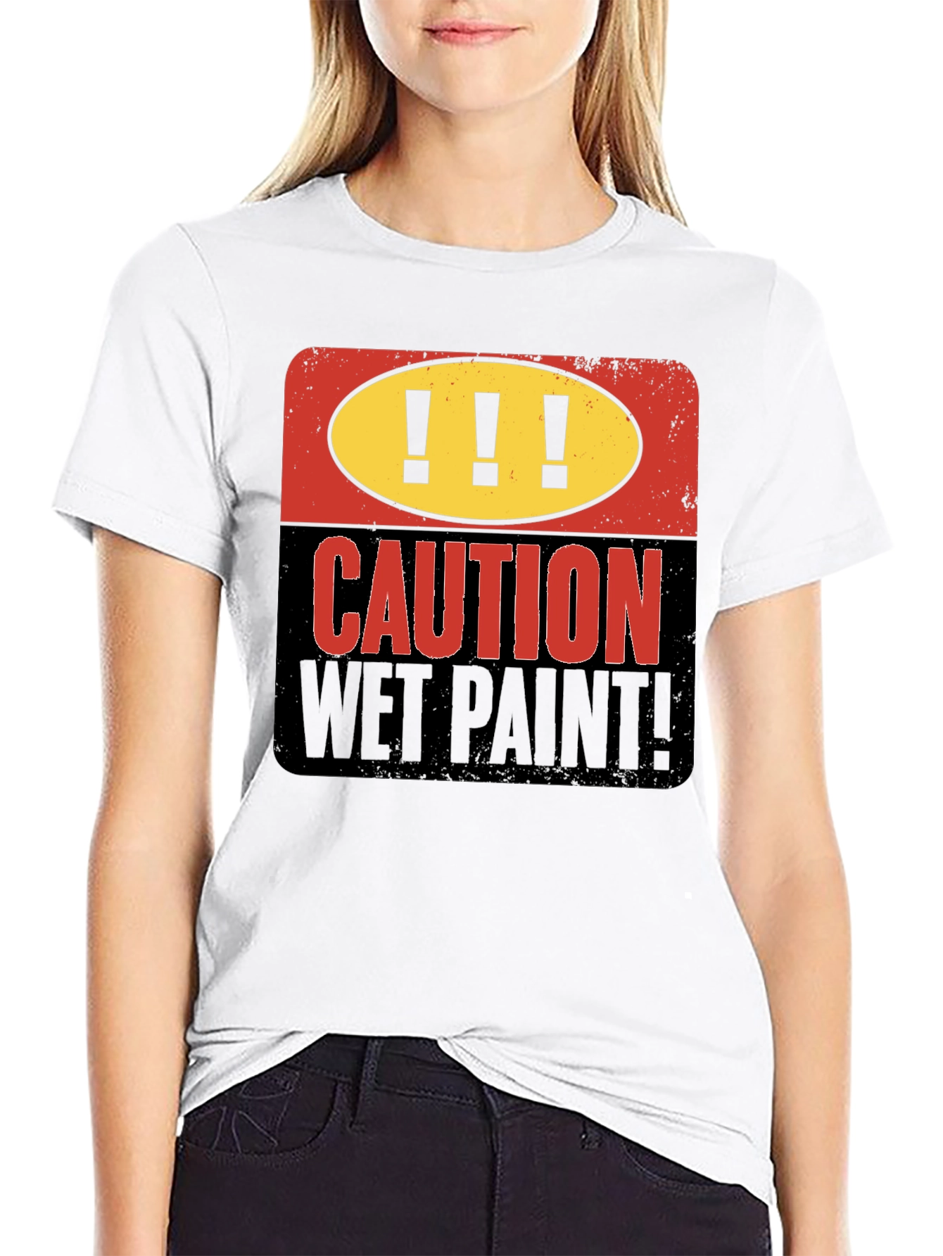 Caution Wet Paint Graphic T-Shirt
