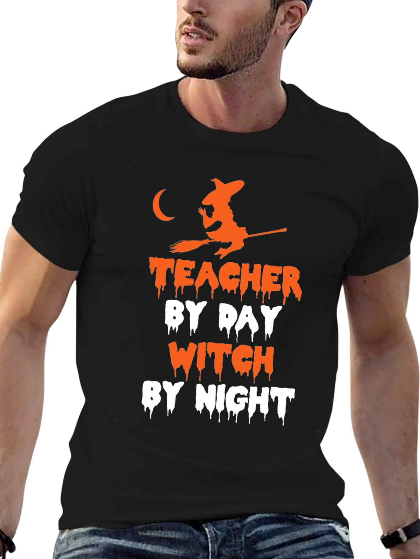 Teacher By Day Witch By Night Halloween T-Shirt