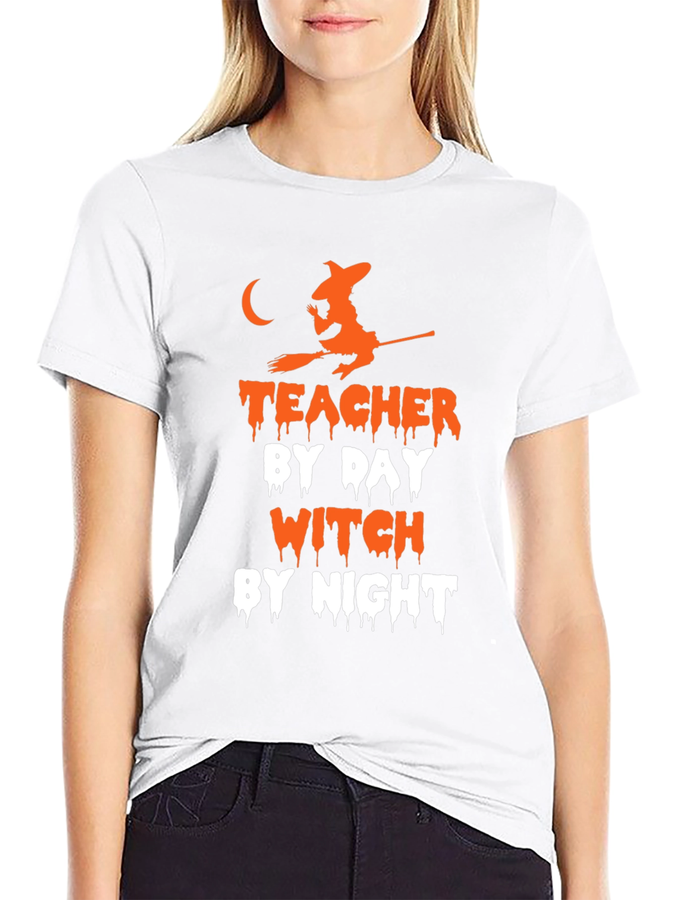 Teacher By Day Witch By Night Halloween T-Shirt