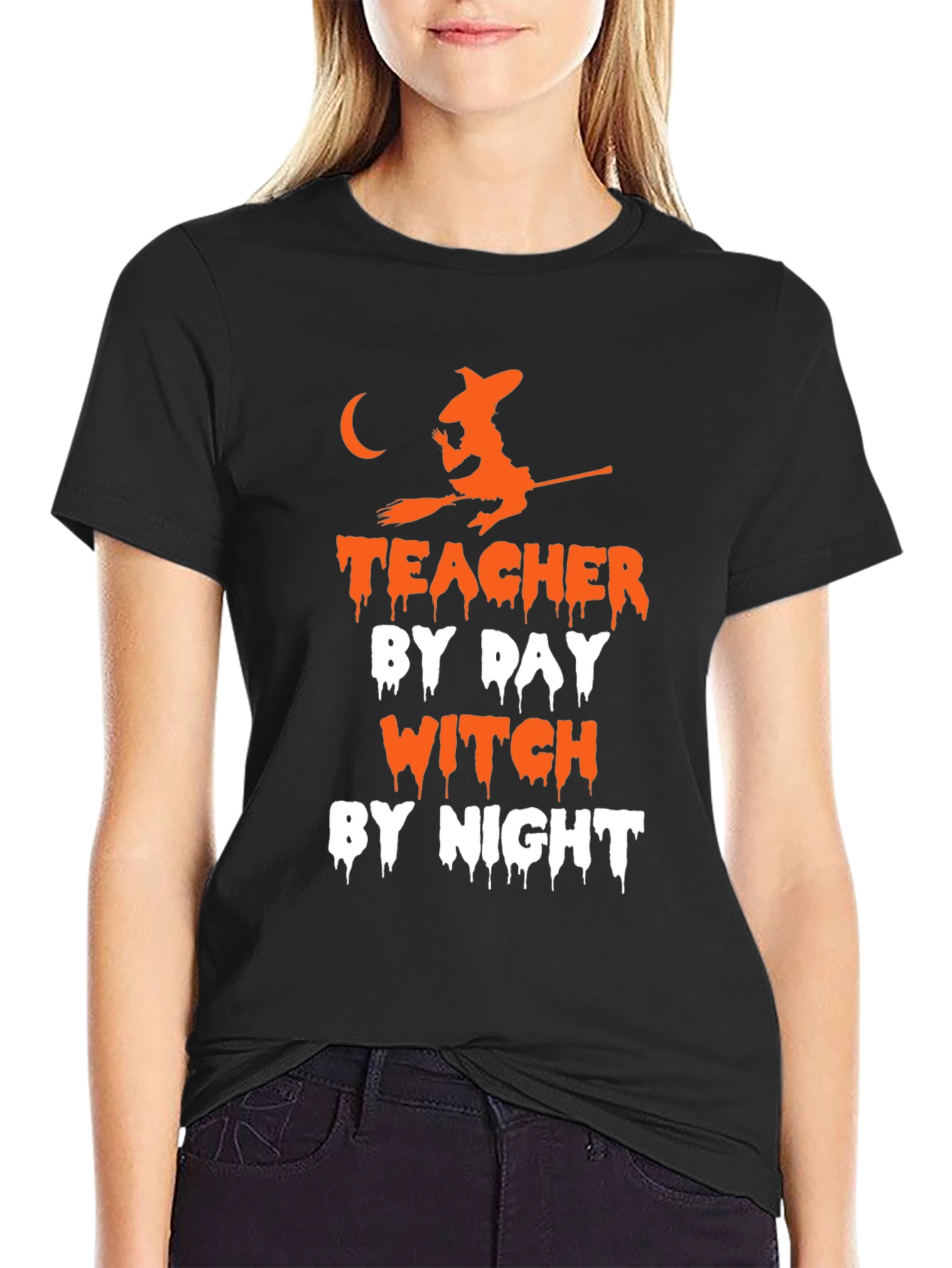Teacher By Day Witch By Night Halloween T-Shirt
