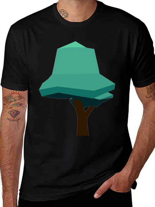 Geometric Tree Graphic Tee - Modern Casual Style