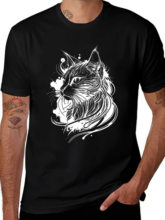 Cool Cat Graphic Tee - Black