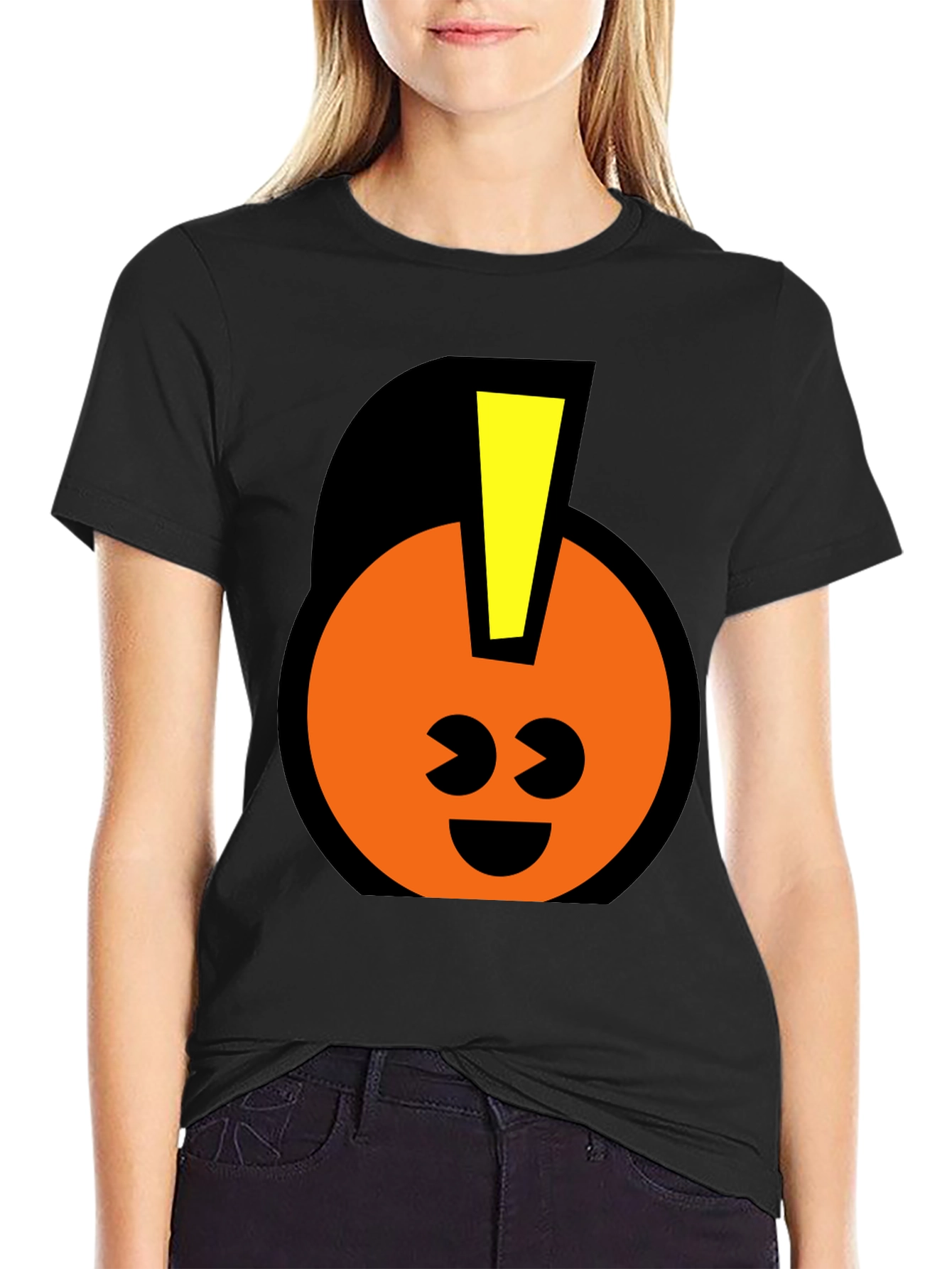 Fun Graphic T-Shirt - Smiley Face with Mohawk