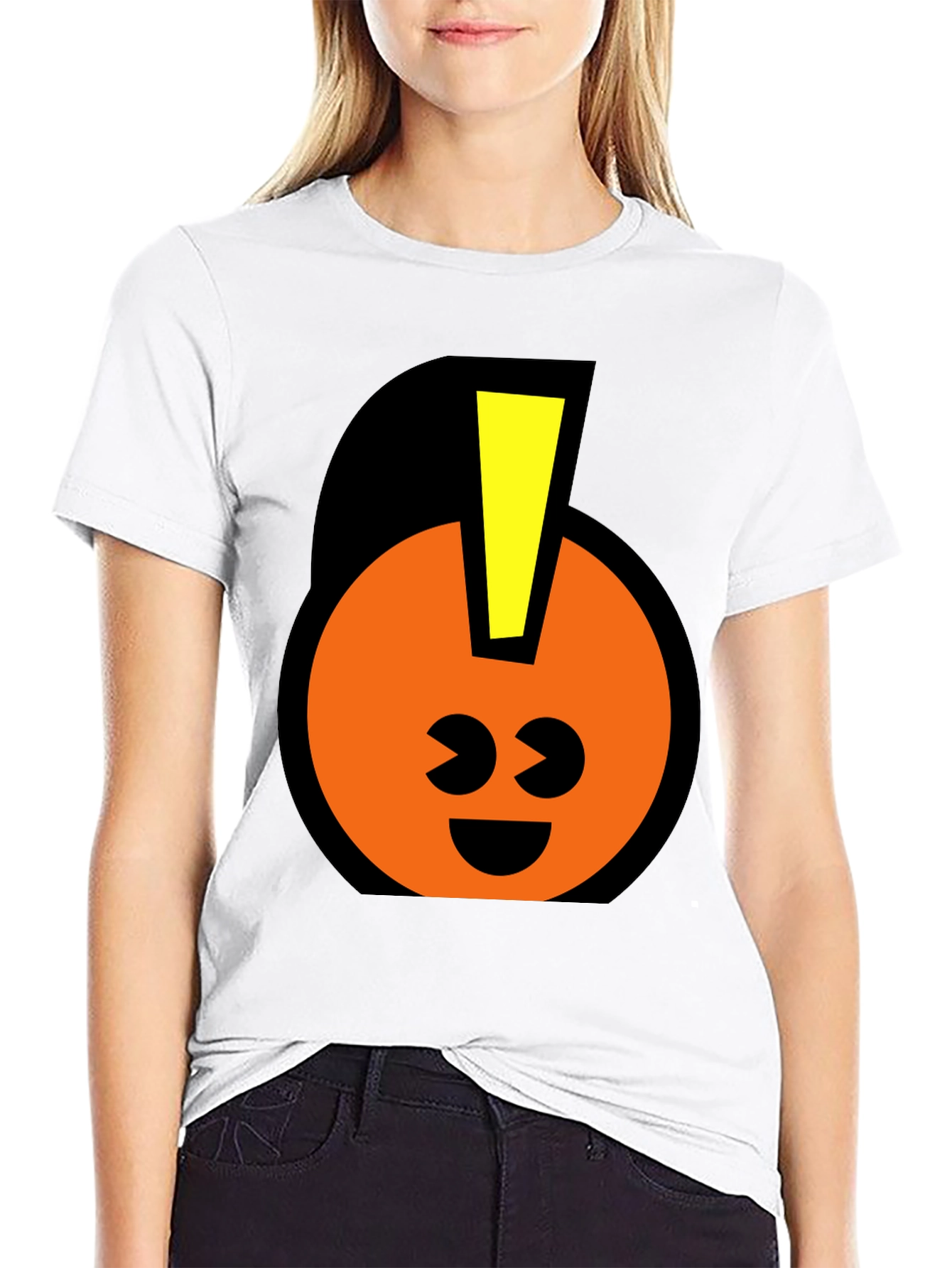 Fun Graphic T-Shirt - Smiley Face with Mohawk