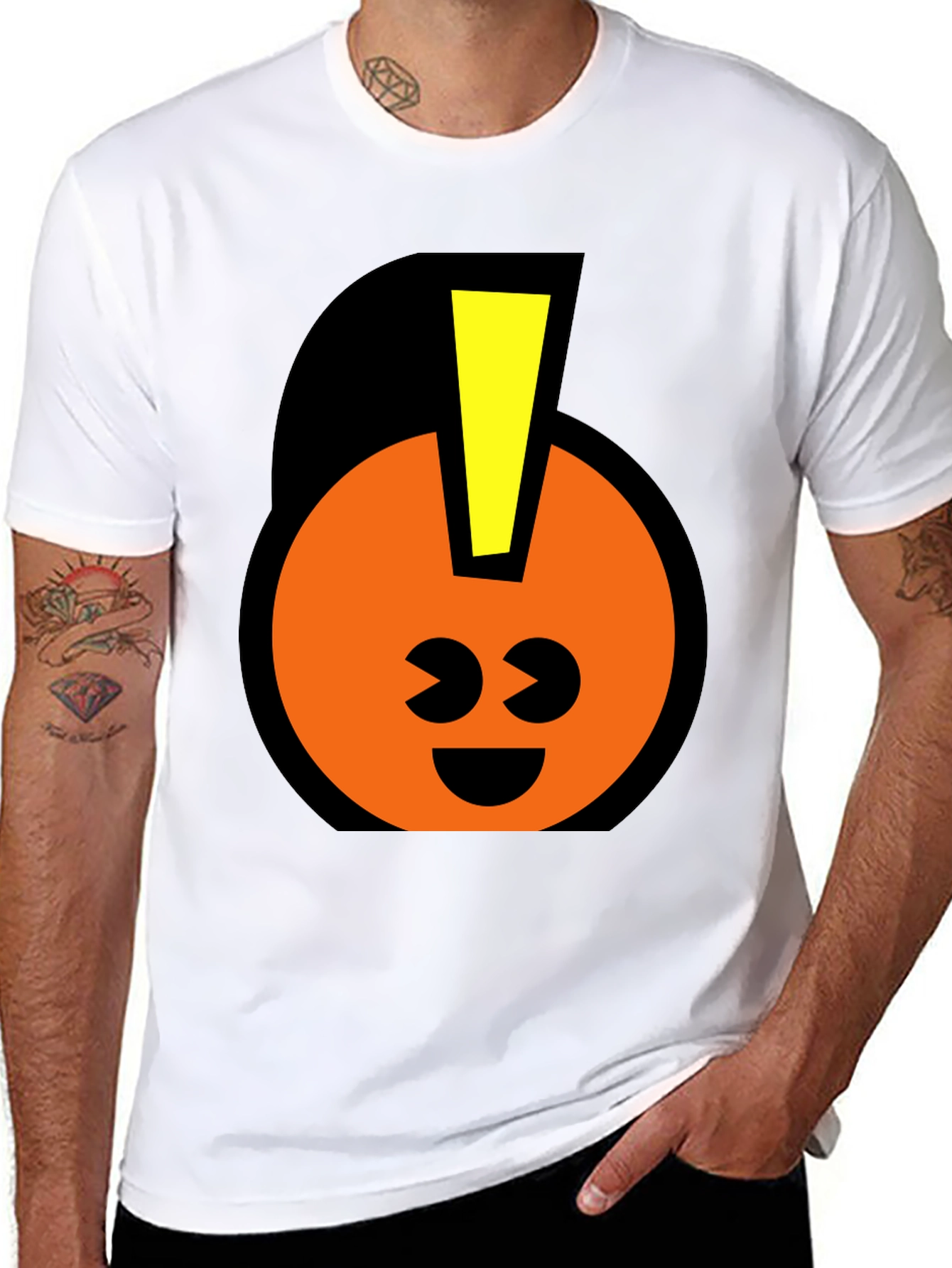 Fun Graphic T-Shirt - Smiley Face with Mohawk