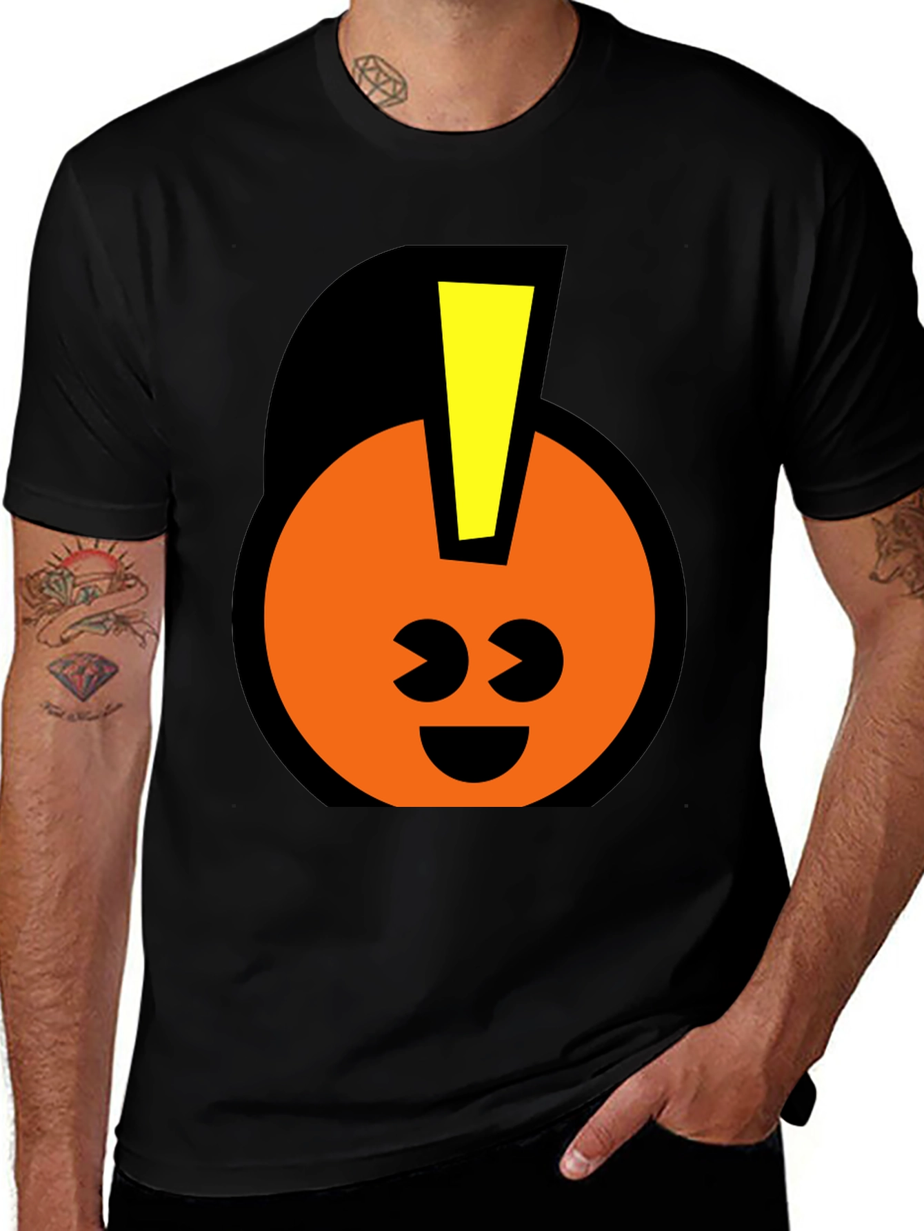 Fun Graphic T-Shirt - Smiley Face with Mohawk