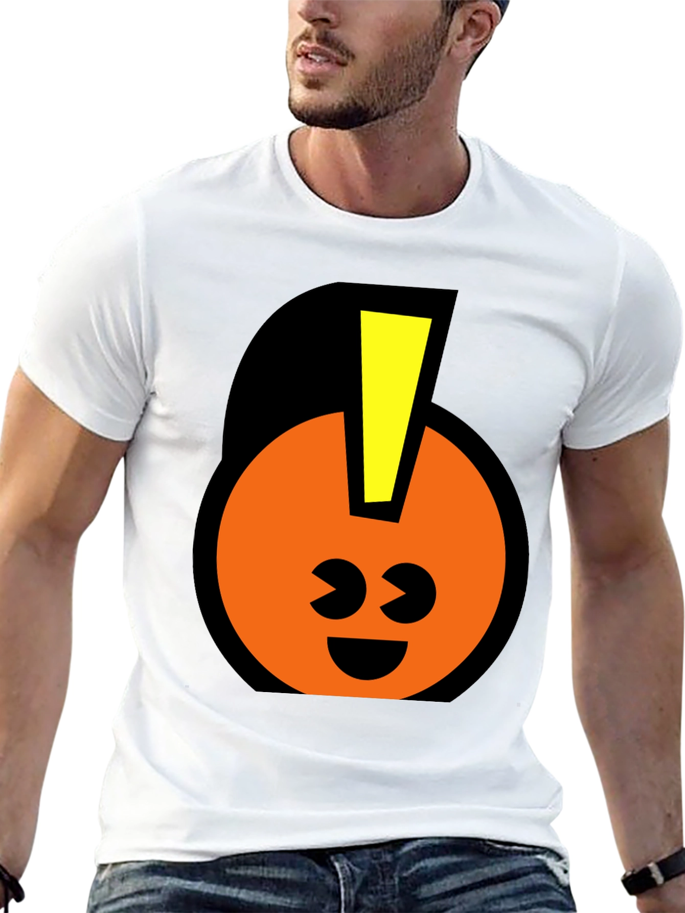 Fun Graphic T-Shirt - Smiley Face with Mohawk