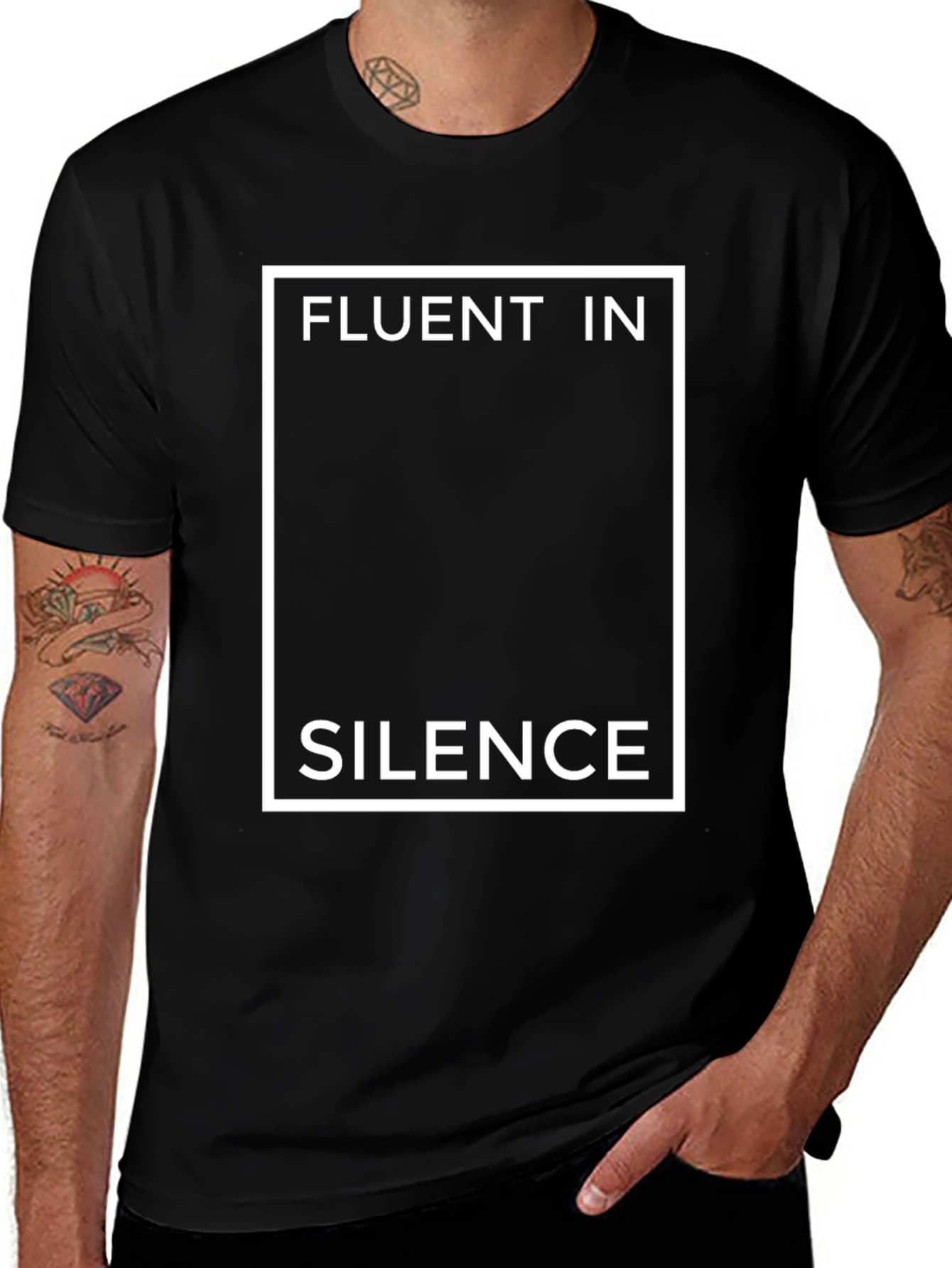 Fluent in Silence Graphic T-Shirt - Black