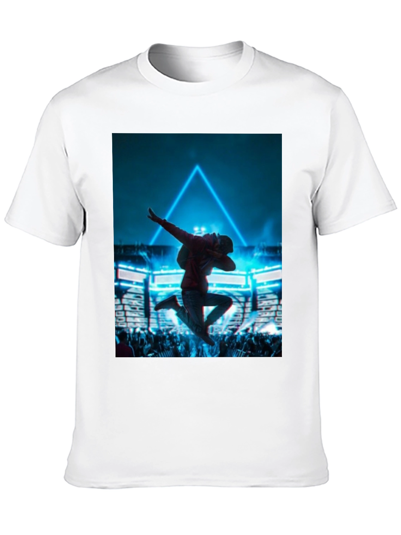 Dabbing Man Graphic T-Shirt - Black Crew Neck Tee