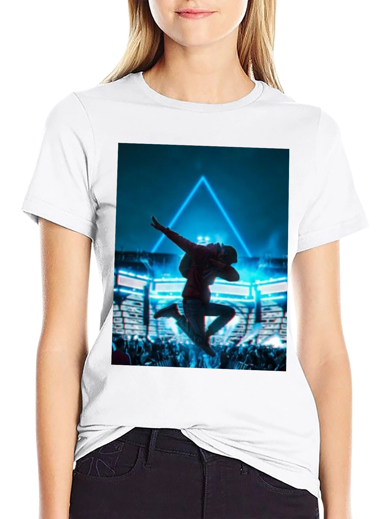 Dabbing Man Graphic T-Shirt - Black Crew Neck Tee
