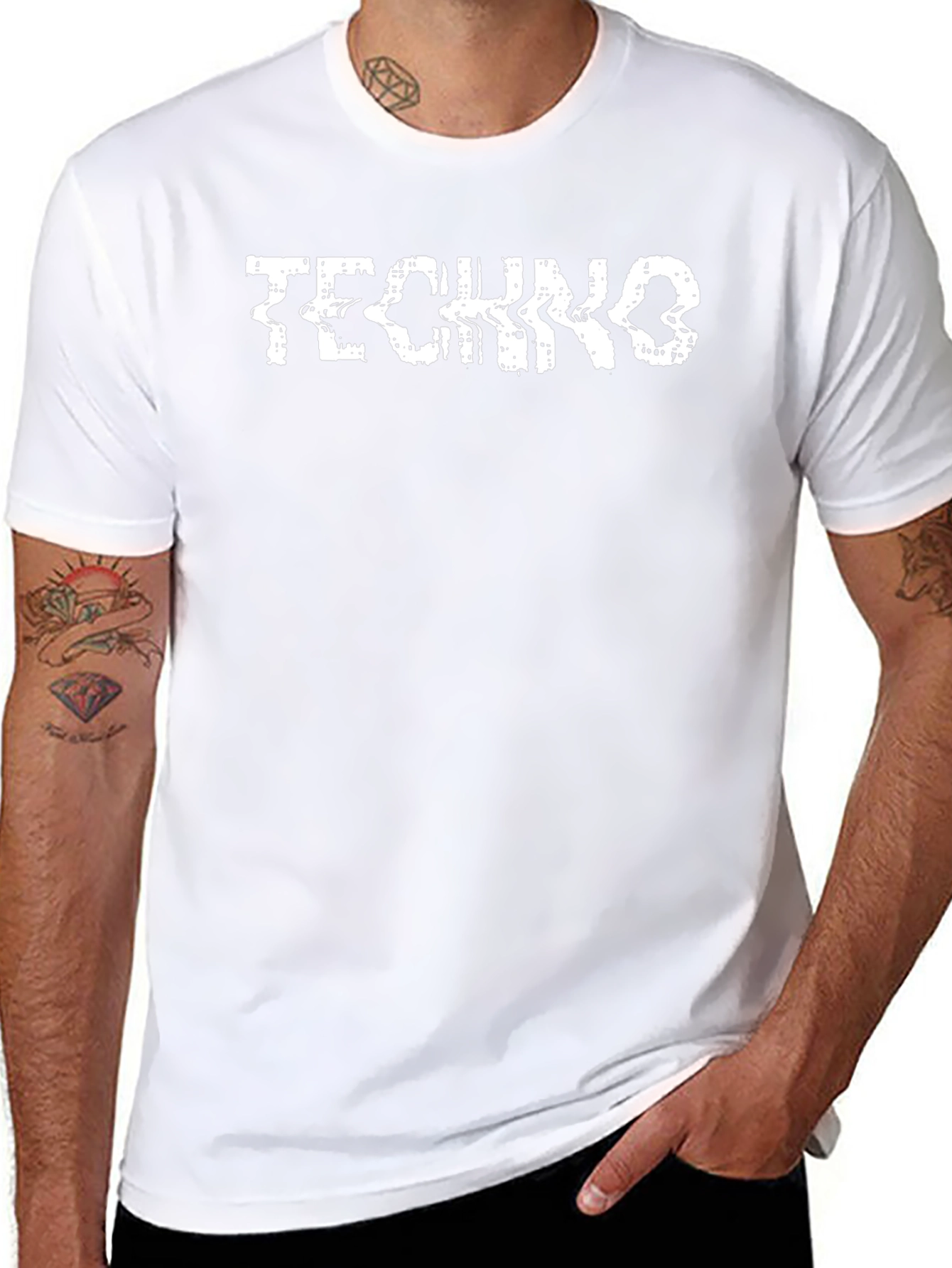 Techno Music T-Shirt - Distorted Text Design