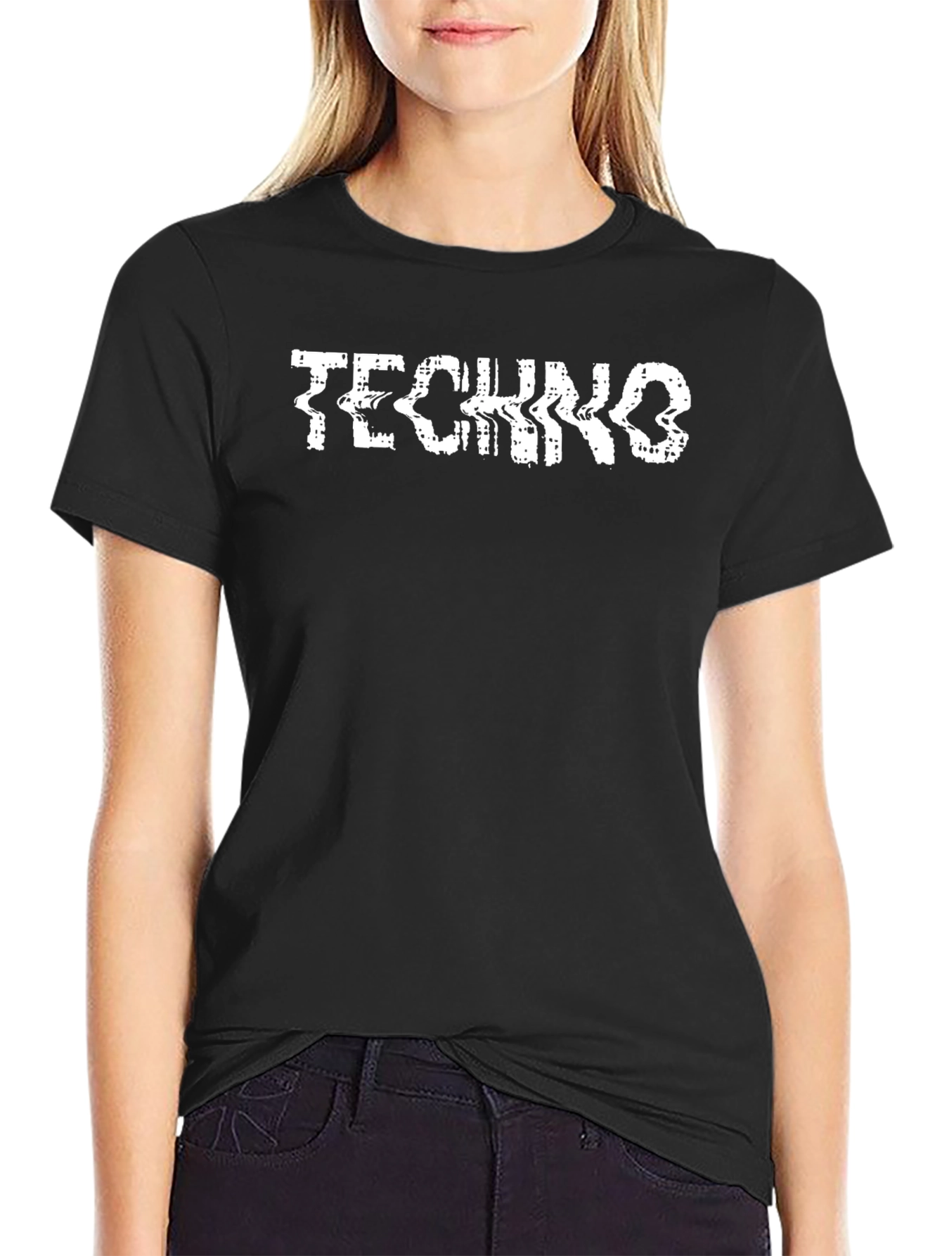 Techno Music T-Shirt - Distorted Text Design