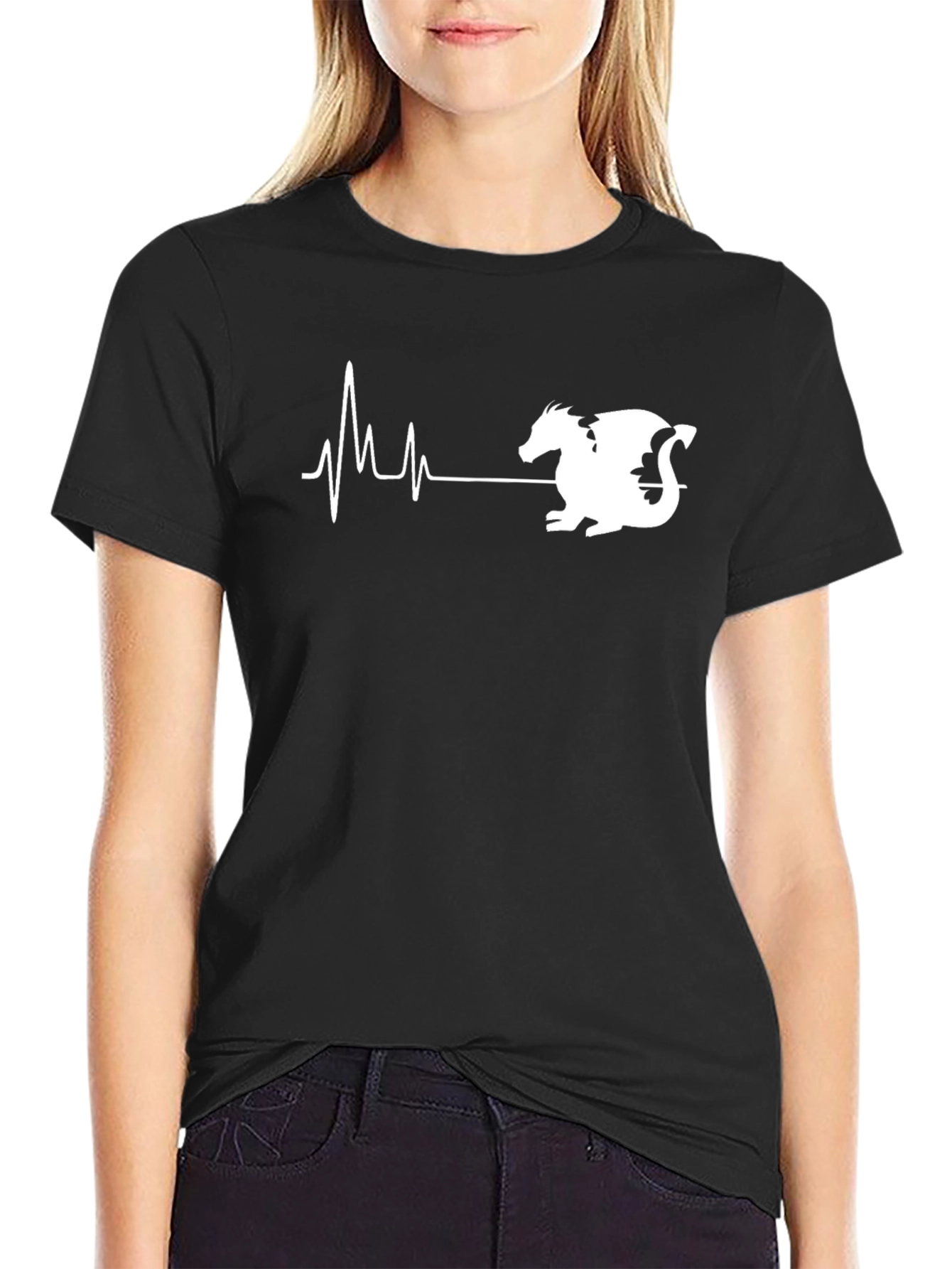 Dragon Heartbeat T-Shirt - Black
