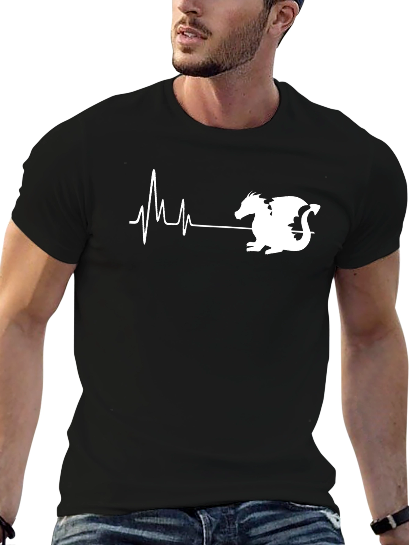 Dragon Heartbeat T-Shirt - Black