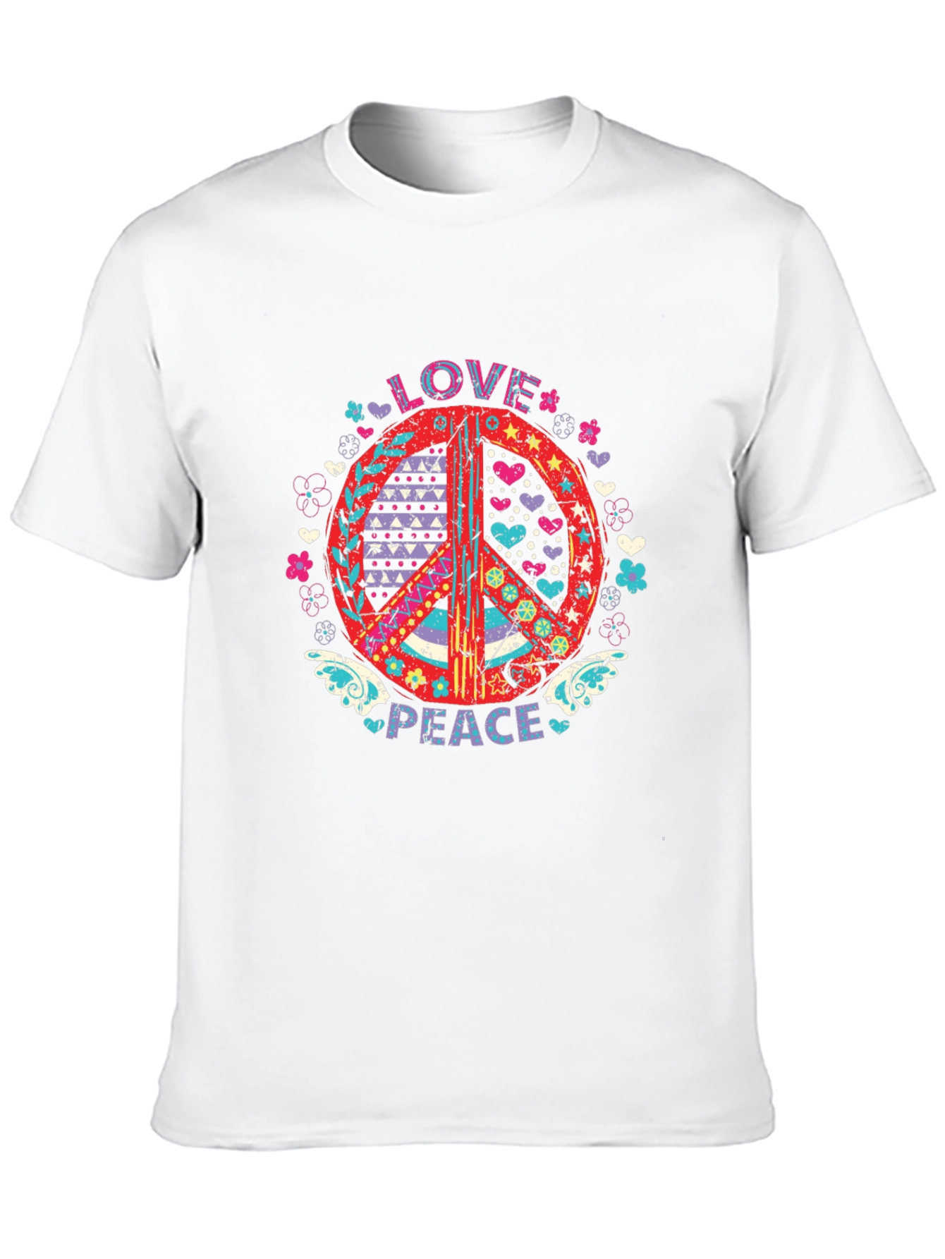 Love and Peace Graphic Tee - Black Cotton
