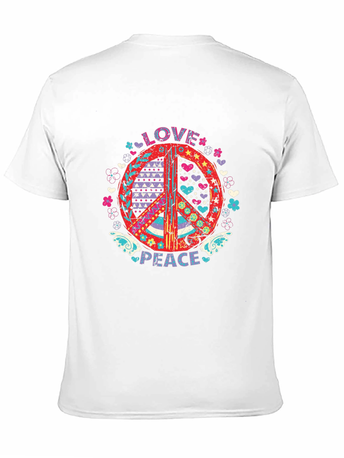 Love and Peace Graphic Tee - Black Cotton