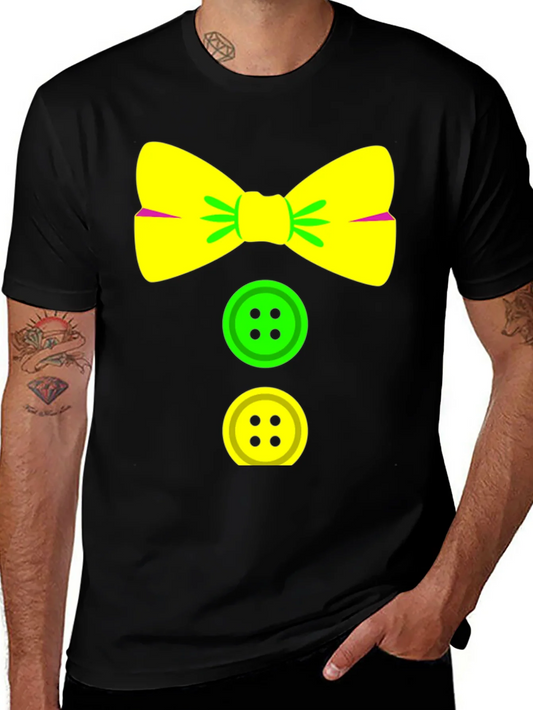 Clown Bow Tie & Buttons Graphic Tee - Black