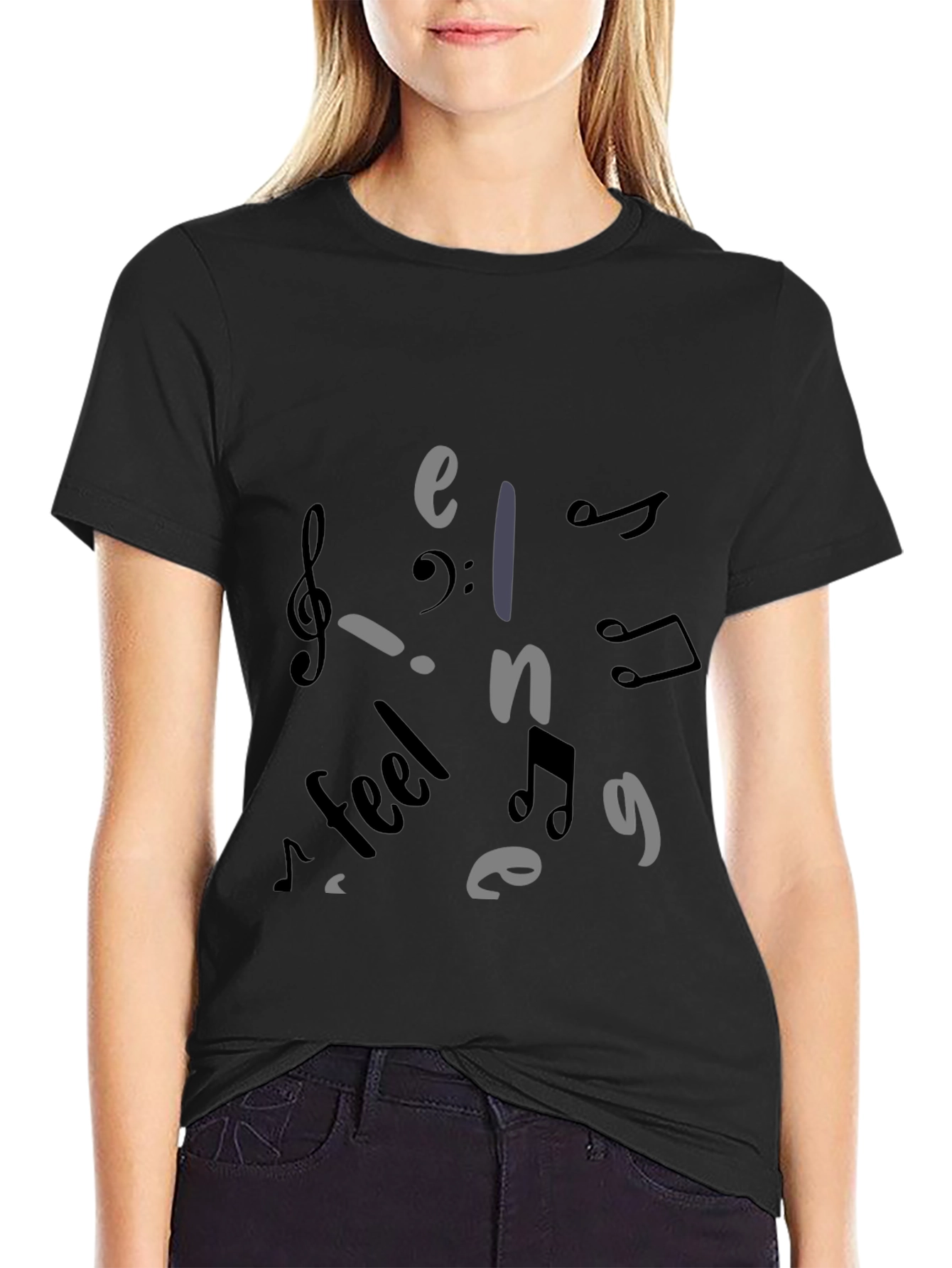 Musical Feel Black T-Shirt
