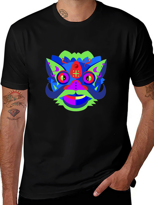 Vibrant Graphic Tee - Abstract Monster Design