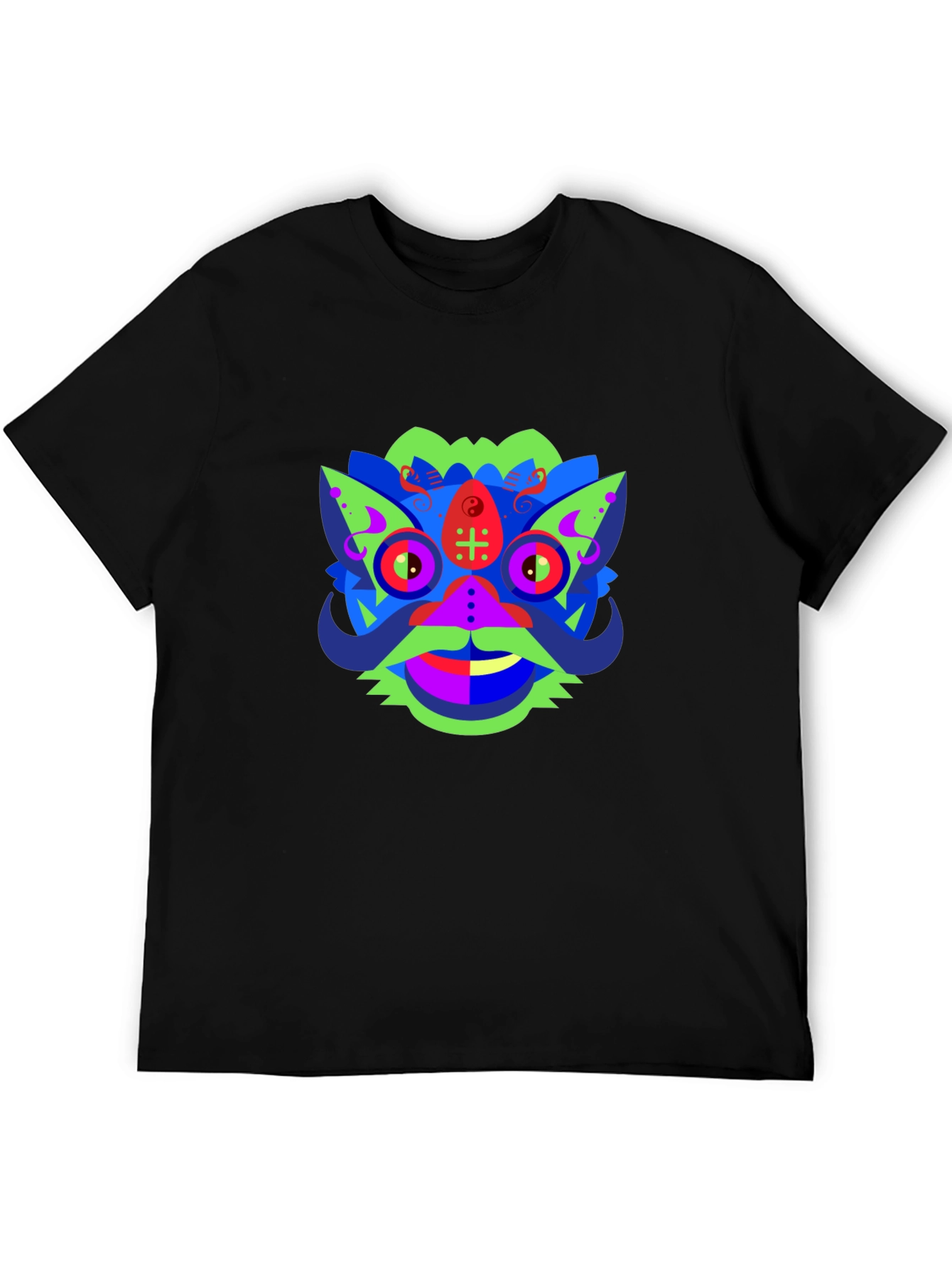 Vibrant Graphic Tee - Abstract Monster Design
