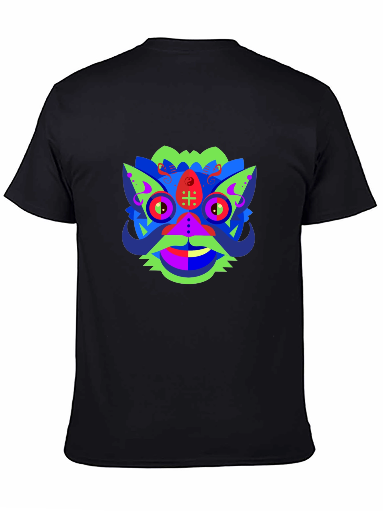 Vibrant Graphic Tee - Abstract Monster Design