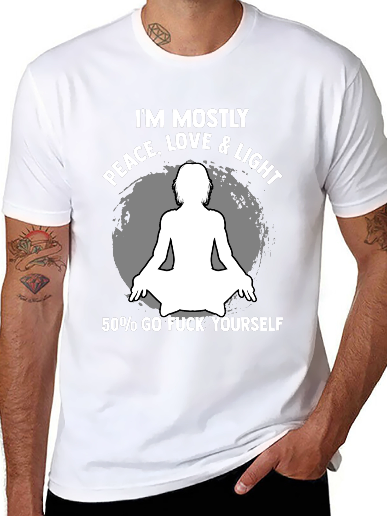 Peace Love Light Funny Graphic Tee