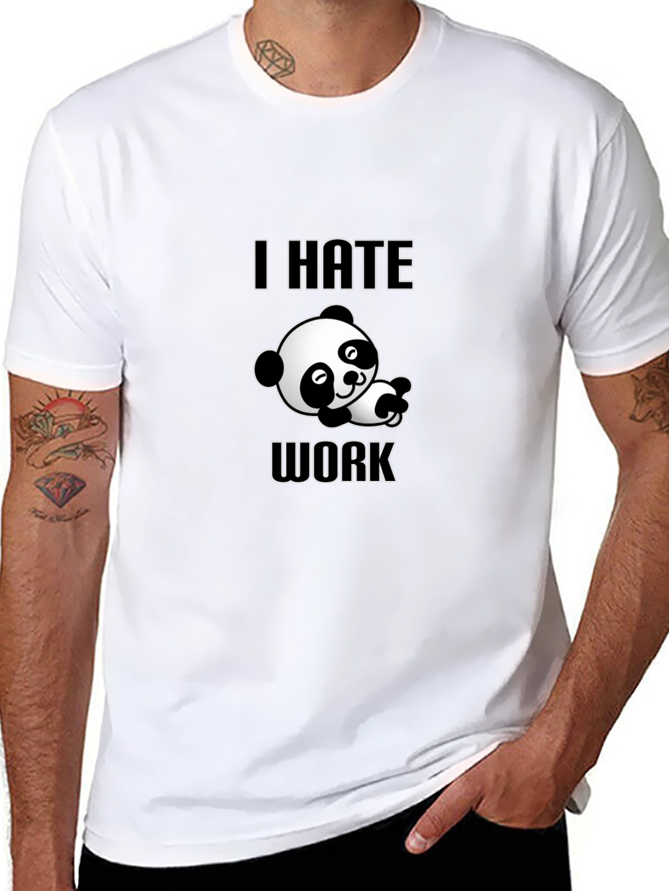 I Hate Work Panda Graphic Tee